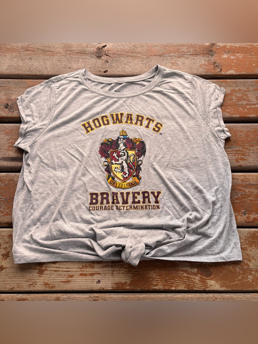 Harry Potter Hogwart’s Gryffindor Gray Short Sleeve Top - Size 1X